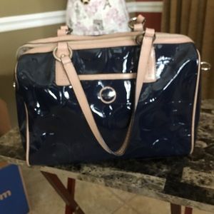 Coach Waterproof  blue & tan vinyl Coach bag. NWOT
